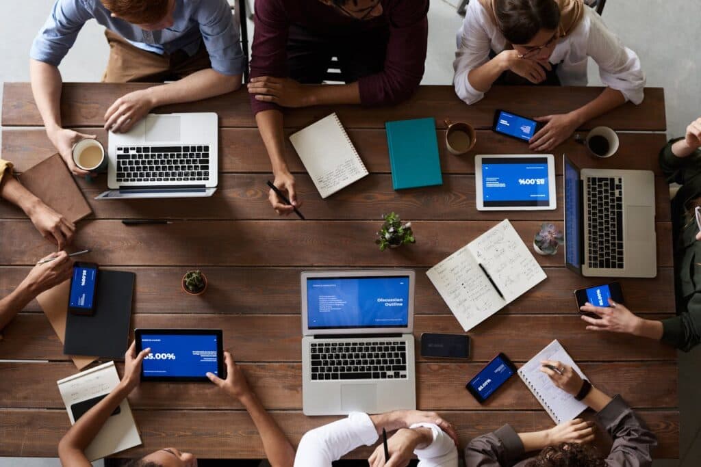 Team working together at SSO Agency